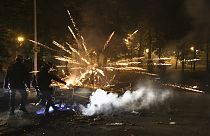Fireworks exploded on the third night of protests sparked by the fatal police shooting of a 17-year-old driver in the Paris suburb of Nanterre, France. June 30, 2023