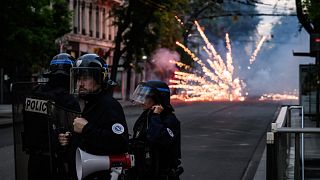 Полицейские на улицах Лиона, вечер 30 июня 2023 г.