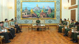 استقبال القائم بأعمال مدير مكتب المخابرات بإدارة الأركان المشتركة للجنة العسكرية المركزية الصينية في ميانمار. 2023/05/31