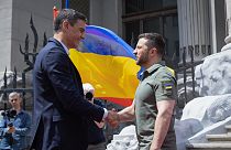 Pedro Sanchez reçu par Volodymyr Zelensky à Kyiv, 01/07/2023