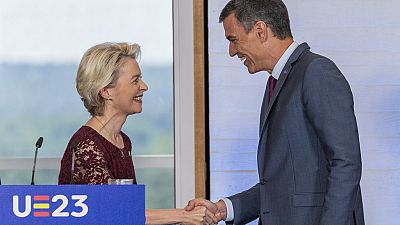 Ursula von der Leyen és Pedro Sanchez Madridban 