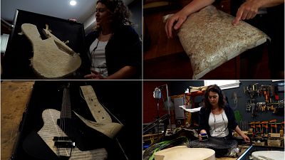 Rachel Rosenkrantz, a sustainability-minded guitar-maker has integrated mycelium and other biomaterials to create more environmentally friendly, plastic-free instruments.