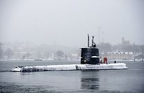 Baltı Denizi'ndeki ilk kış fırtınasından limana dönen bir İsveç denizaltısı / Arşiv