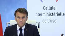 French President Emmanuel Macron speaks following a government emergency meeting after riots erupted for the third night in a row across the country, Friday, June 30, 2023. French President Emmanuel Macron speaks following a government emergency meeting after riots erupted for the third night in a row across the country, Friday, June 30, 2023.