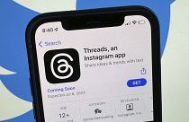 Le nouveau réseau social lancé par Meta, Threads, sur l'écran d'un smartphone.