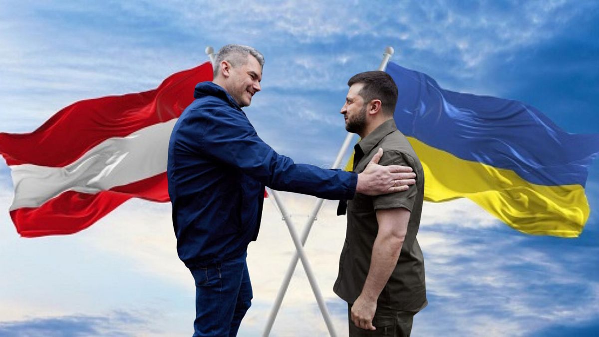 Nehammer osztrák kancellár és Zelenszkij ukrán elnök
