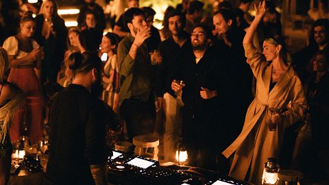 “In Resonance,” brings together generative art and music for 7 weeks this summer at Mykonos' trendy Scorpios club.