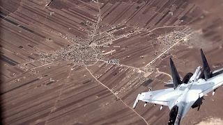 Caça russo SU-35 voa junto de um drone MQ-9 Reaper dos EUA
