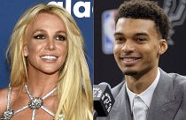Britney Spears at the 29th annual GLAAD Media Awards in Beverly Hills, and San Antonio Spurs NBA basketball player Victor Wembanyama at a news conference in San Antonio.