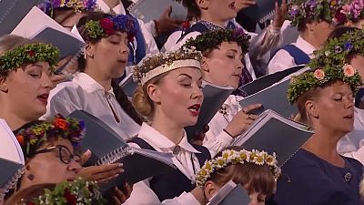 جوقة في مهرجان الغناء في لاتفيا