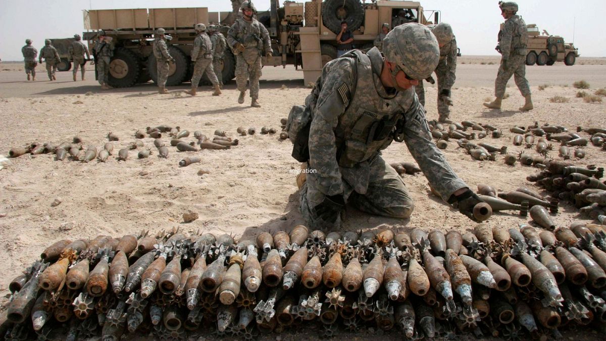 تصویر آرشیوی از بمب‌های خوشه‌ای آمریکا در عراق