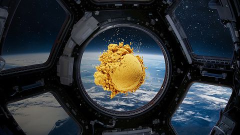 Finnish foodtech company Solar Foods' Solein, seen here in powder form, could be used to feed astronauts on long space trips.
