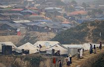 Bangladeş'te Arakanlı Müslüman mültecilerin kaldığı mülteci kampı 