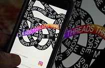 Meta'nın yeni piyasaya sürdüğü metin tabanlı sosyal medya uygulaması Threads logoso 