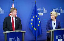 Chris Hipkins, Prime Minister of New Zealand, and Ursula von der Leyen, President of the European Commission.