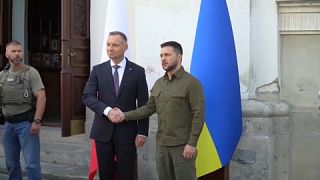 Forrás: Ukrán Elnöki Hivatal - Andrzej Duda és Volodimir Zelenszkij Lutszkban, 2023. július 9-én