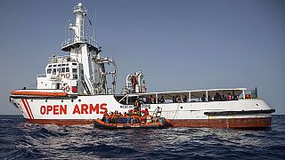 La nave della Ong Open Arms recupera migranti nel Mar Mediterraneo, 2018, AP