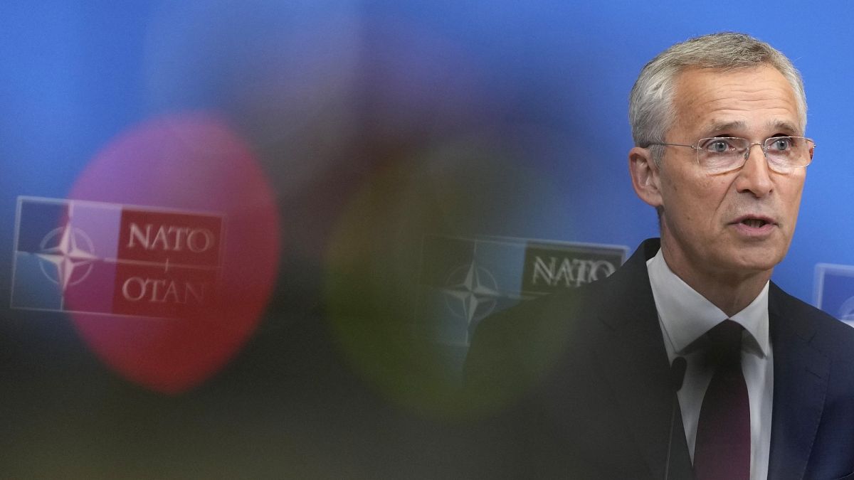 Le secrétaire général de l'OTAN, Jens Stoltenberg, s'exprime lors d'une conférence de presse au siège de l'OTAN à Bruxelles, le jeudi 6 juillet 2023.
