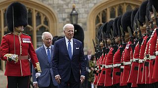 Le président américain Joe Biden et le roi d'Angleterre Charles III au chateau de Windsor, Royaume-Uni, le 10 juillet 2023