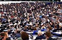 Die Abgeordneten des Europäischen Parlaments bei der Abstimmung