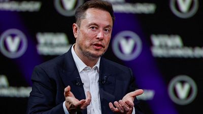 Elon Musk, owner of Twitter speaks at the Viva Technology conference dedicated to innovation and startups, held in Paris in June 2023.