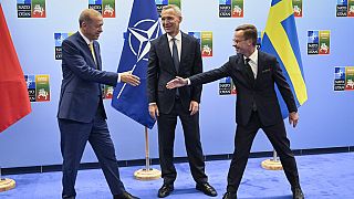 Οι ηγέτες Τουρκίας και Σουηδίας δίνουν τα χέρια στη σύνοδο του ΝΑΤΟ στο Βίλνιους