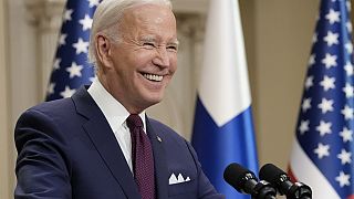 Joe Biden durante la sua visita in Finlandia