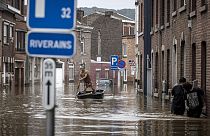 Inondaions près de Liège, en Belgique, en 2021.