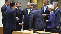 Orbán Viktor miniszterelnök uniós vezetők társaságában, Brüsszel, 2023. június 30.