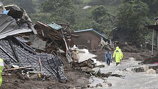 Trümmer im Ort Yecheon am 15. Juli 2023