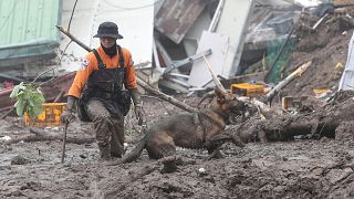 Equipas de resgate procuram pessoas afetadas pelas cheias em Yecheon, na Coreia do Sul