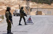 Un poste frontière en Israël