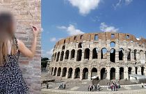 Una turista svizzera è stata filmata mentre incideva le sue iniziali nel Colosseo di Roma