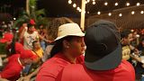 Des supporters de football au Panama
