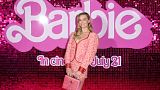 Margot Robbie wears a Vivienne Westwood ensemble at the Barbie movie's last press event in London