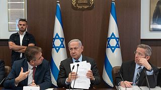 رئيس الوزراء الإسرائيلي، خلال جلسة مجلس الوزراء، في القدس.