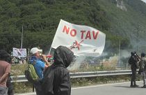 Protestation contre la ligne Lyon-Turin dans la vallée de la Maurienne, juin 2023