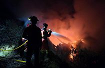 Tűzoltók küzdelme a lángokkal Tenerifén - 2023. augusztus 16-án