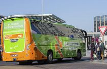 A FlixBus egyik busza Németországban