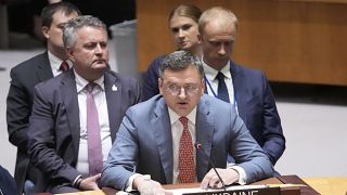 El ministro ucraniano de Asuntos Exteriores, Dmytro Kuleba durante una reunión del Consejo de Seguridad sobre la situación en Ucrania, el lunes 17 de julio de 2023