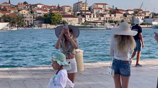 Tourists in Croatian town of Trogir
