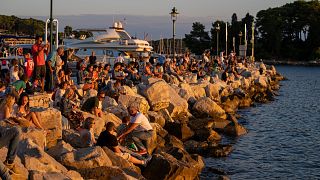 Туристы на Адриатике, Хорватия, 2021 год.