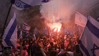 Protestos em Telavive, capital de Israel, esta terça-feira.