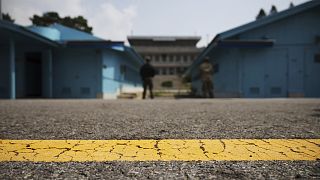 Panmundzsom falu a két Korea közti demilitarizált övezetben