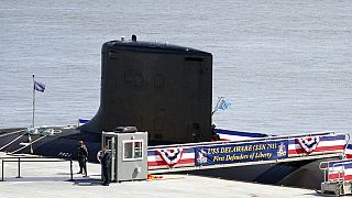  يو إس إس ديلاوير، غواصة هجوم سريع من طراز فرجينيا، في ميناء ويلمنغتون، الولايات المتحدة، 2 أبريل 2022.