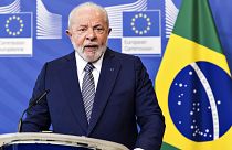 Президент Бразилии Луис Инасиу Лула да Силва выступает в Еврокомиссии