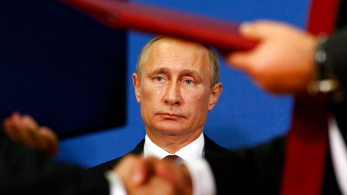 Thursday, Oct. 16, 2014 file photo, Russian President Vladimir Putin.