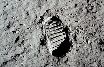 Apollo 11 Lunar Module Pilot Buzz Aldrin's bootprint.
