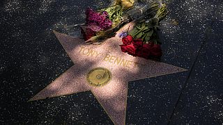 Wreath placed on Tony Bennett's Hollywood Walk of Fame star.