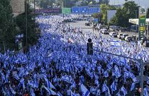 Марш противников судебной реформы, которую хочет провести израильский премьер Биньямин Нетаньяху